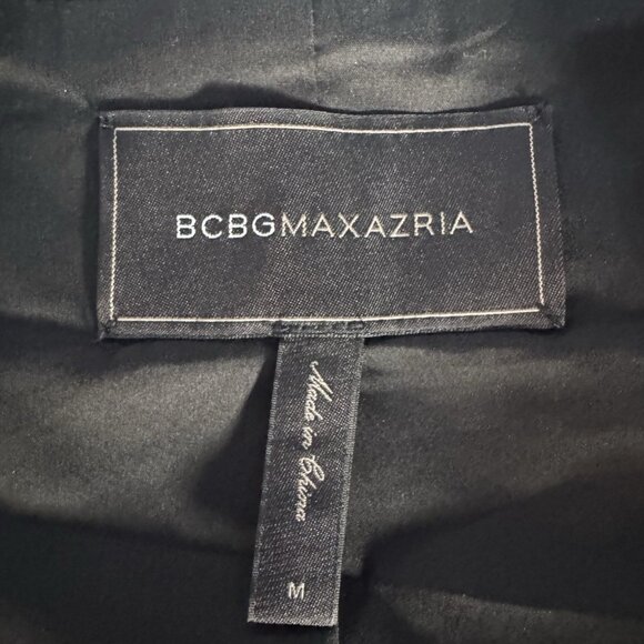 BCBG MAXAZRIA Woman’s Sz M Otto Cropped Striped Zip-Waist Blazer Jacket - Picture 5 of 10